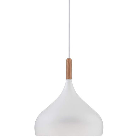 Felton White Aluminum and Wood Mini Pendant