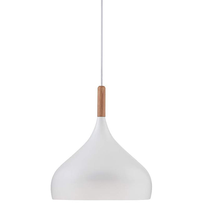 Felton White Aluminum and Wood Mini Pendant