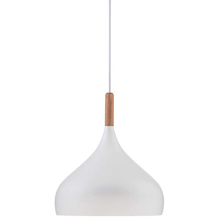 Felton White Aluminum and Wood Mini Pendant