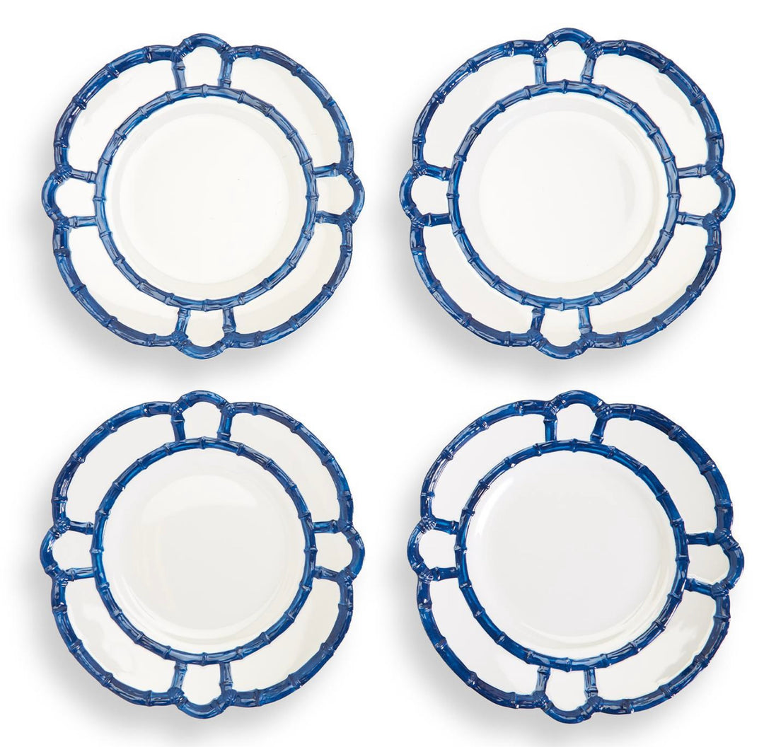 Dinnerware Set of 4 Blue Bamboo Touch Dinner Plate Large