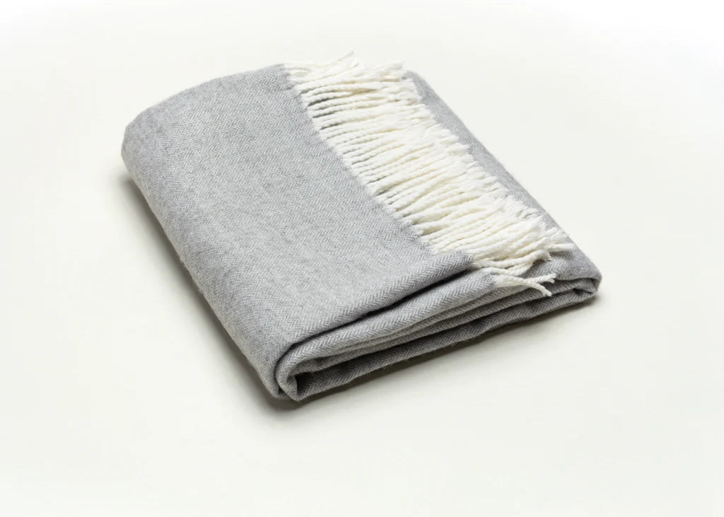 Throw Blanket-Fringed Herringbone