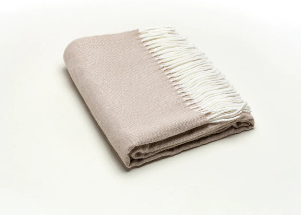 Throw Blanket-Fringed Herringbone
