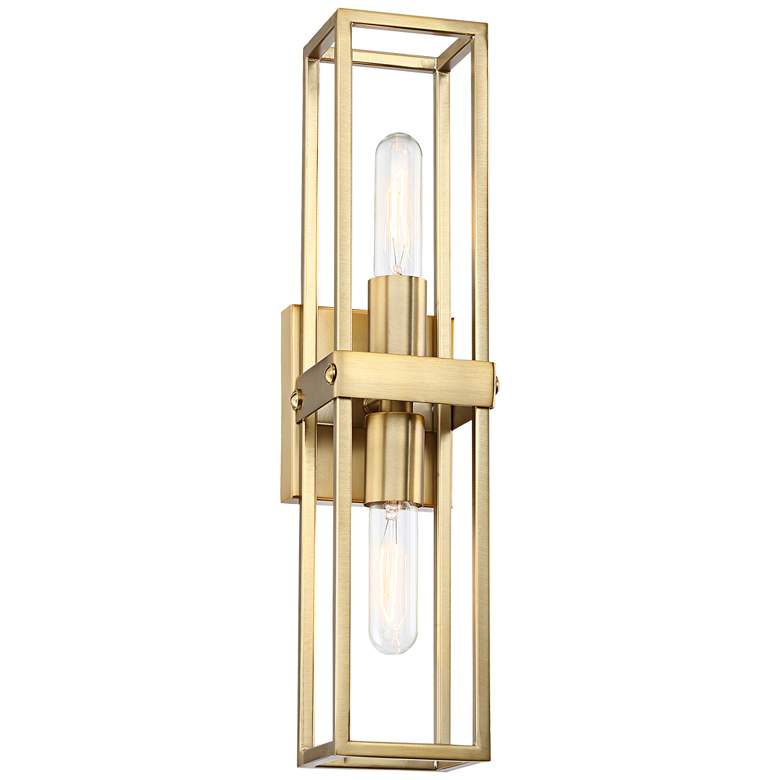 Sconce Fabrian 18 1/4" High Warm Brass 2-Light Wall