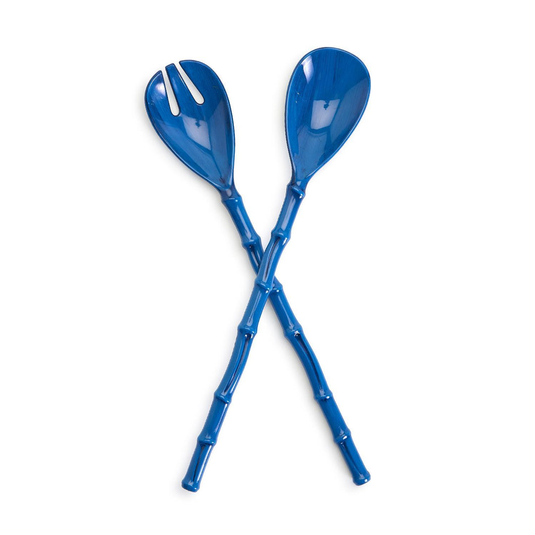 Dinnerware Set of 2 Blue Bamboo Touch Accent Salad Servers