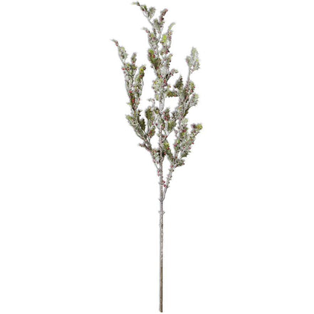41" GLITTERED HOLLY STEM W/RED BERRIES