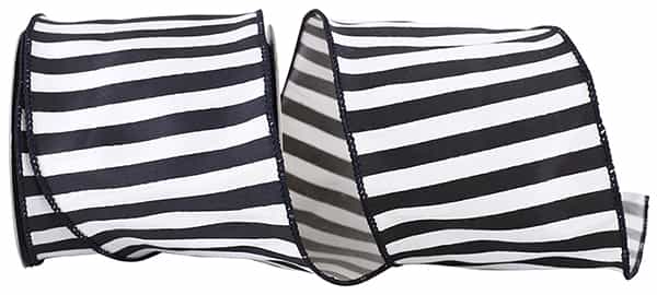 Ribbon Cabana Stripe Silk Black 4