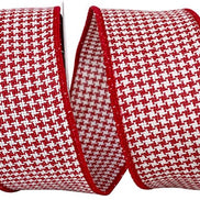 Houndstooth Stitch Weave Wired Ribbon 2.5