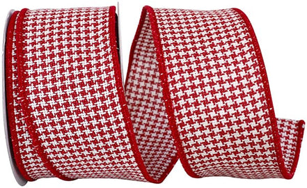 Houndstooth Stitch Weave Wired Ribbon 2.5" x 10 yards