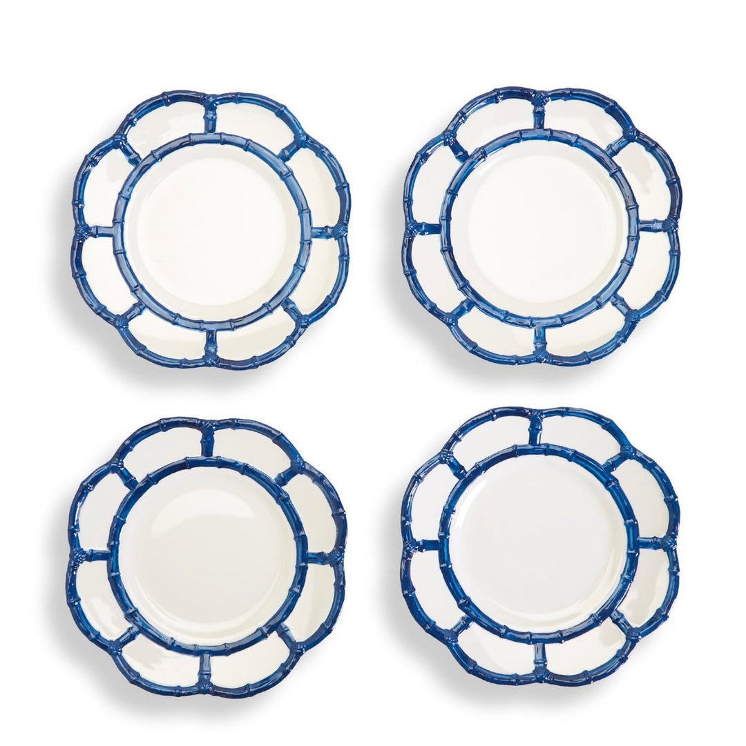 Dinnerware Set of 4 Blue Bamboo Touch Accent Plate Small