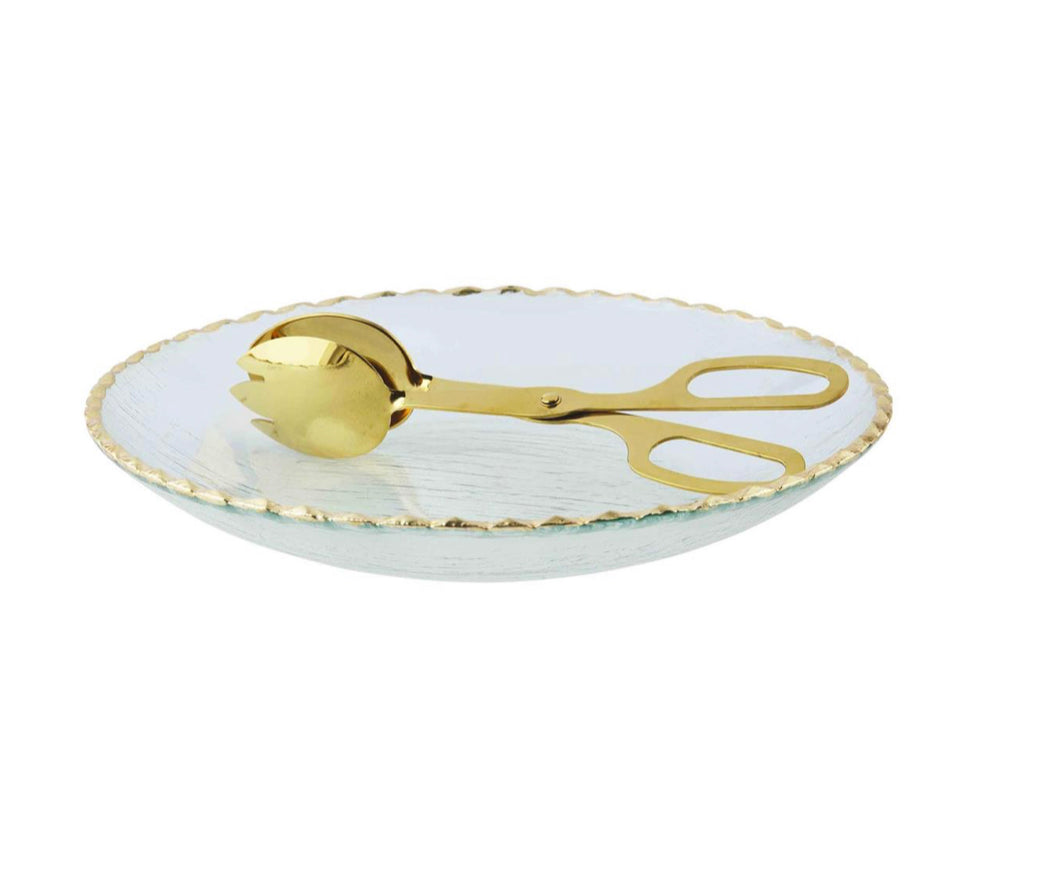 GOLD EDGE SERVING BOWL SET