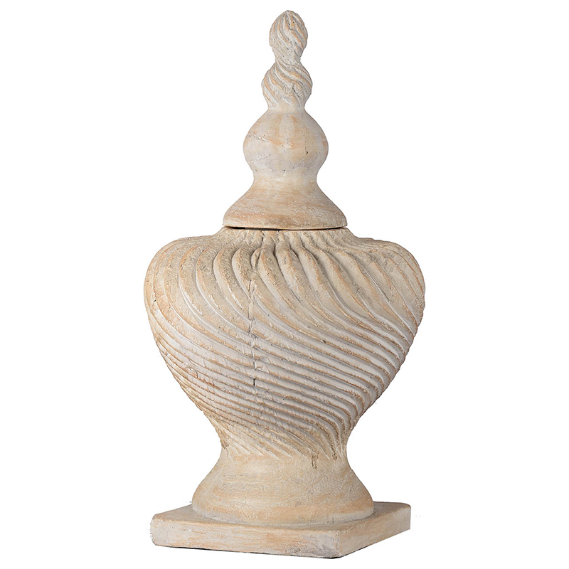 Antiqued Lidded Swirl Vase
