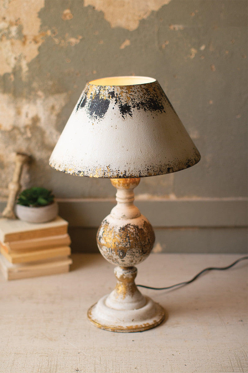 Lamp Table with Metal Base & Metal Shade