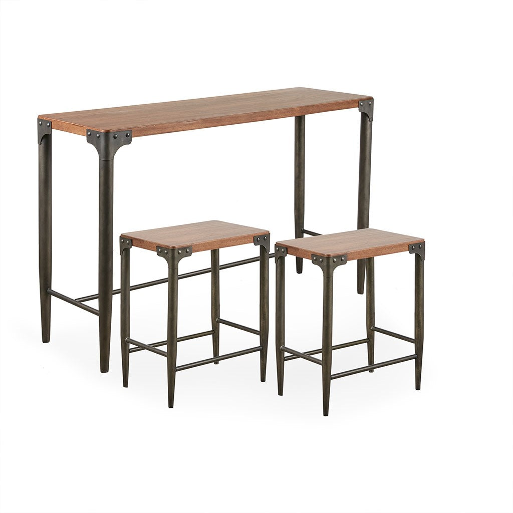 Caden Console Table and Counter Stool 3 Piece Set