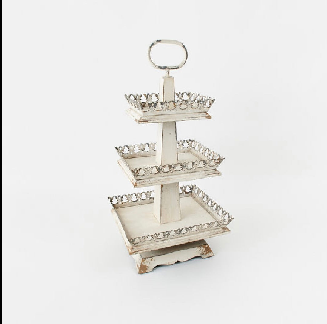 Floral Edge 3 Tier Stand