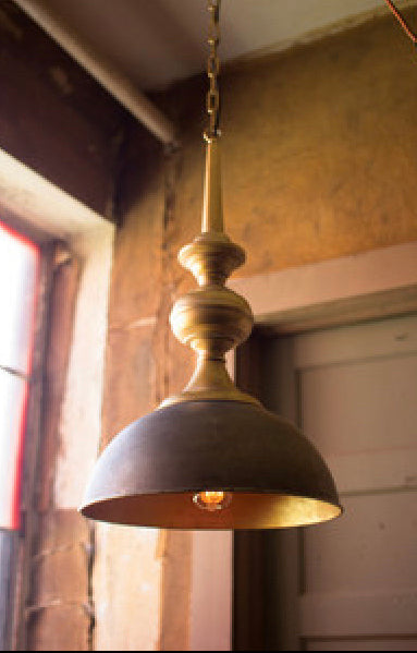 Pendant Metal Light With Antique Gold Finish