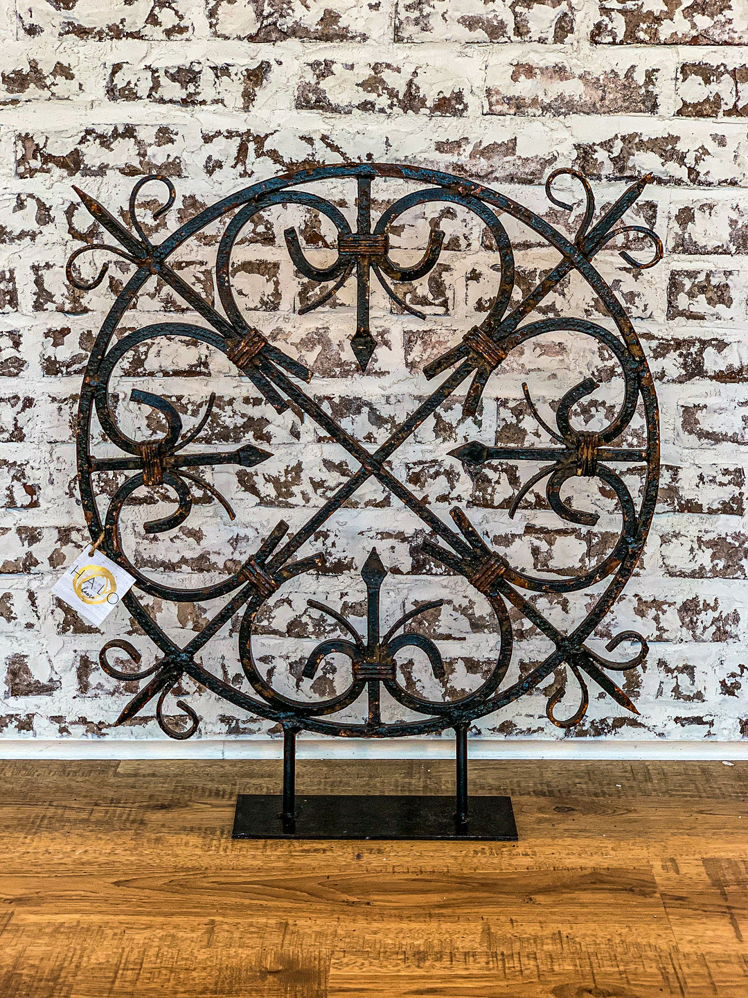 Handcrafted Iron Grate On Stand