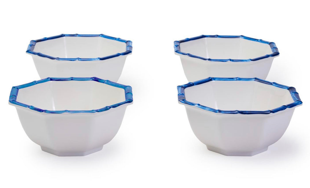 Dinnerware Blue & White Set Of 4 Bowls