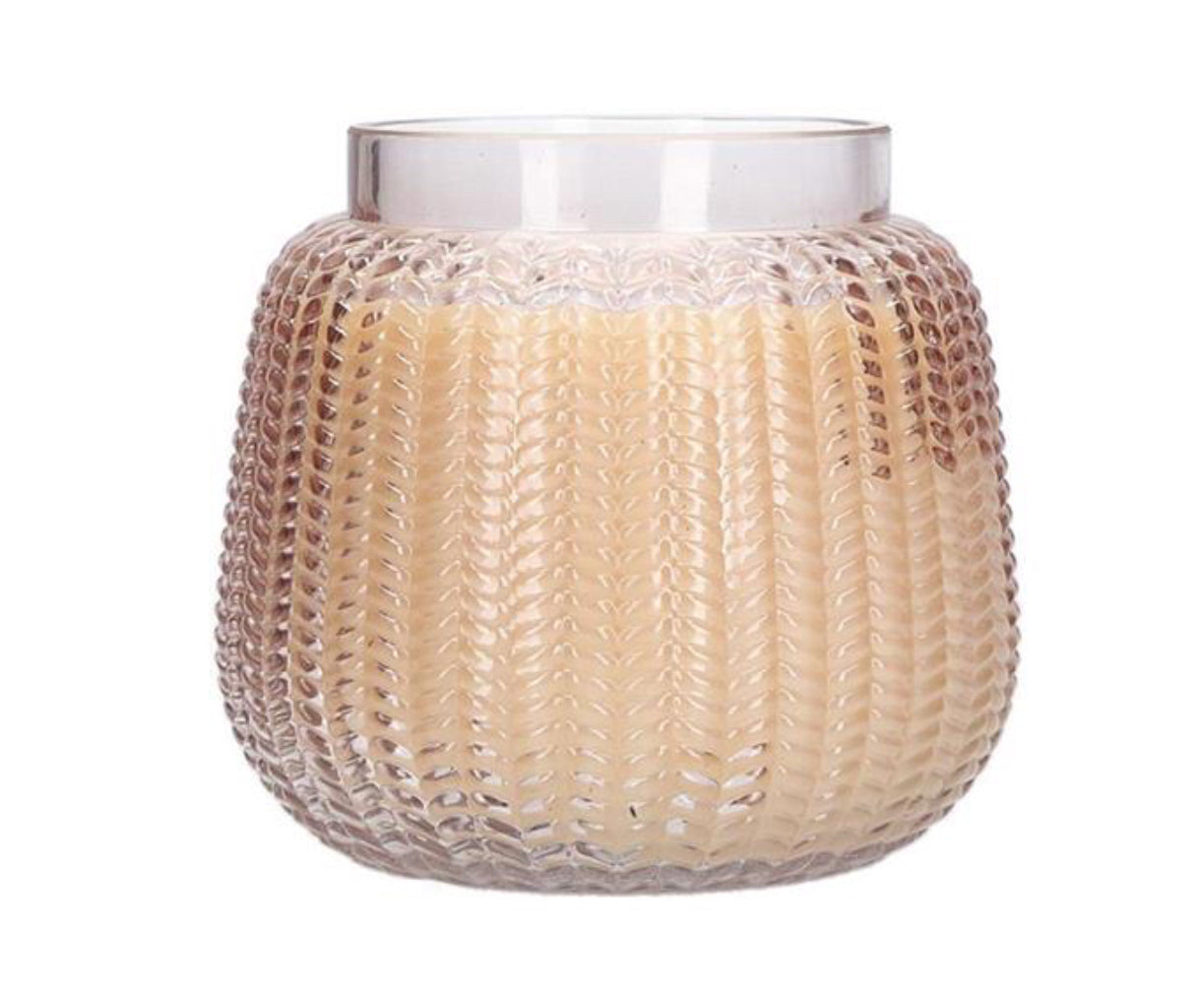 Candle Sweet Grace Ribbed Pink Glass