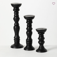 Candle Holder Pillar Black