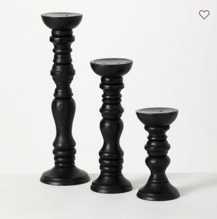 Candle Holder Pillar Black