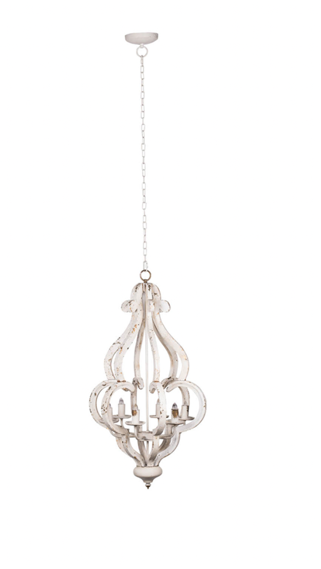 Chandelier Distressed White