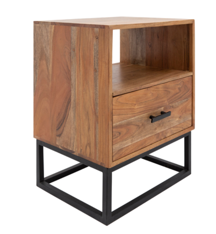 24" Wood/Metal Side Table