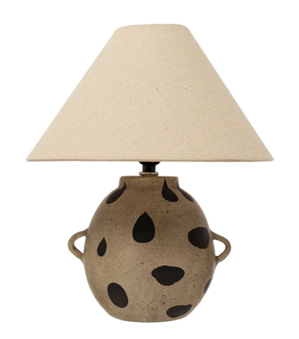 Lamp Table Hand-painted Terracotta