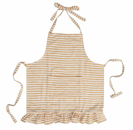 Striped Apron w/ Ruffle, Yellow