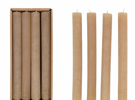 Unscented Pleated Taper Candles, Set of 12