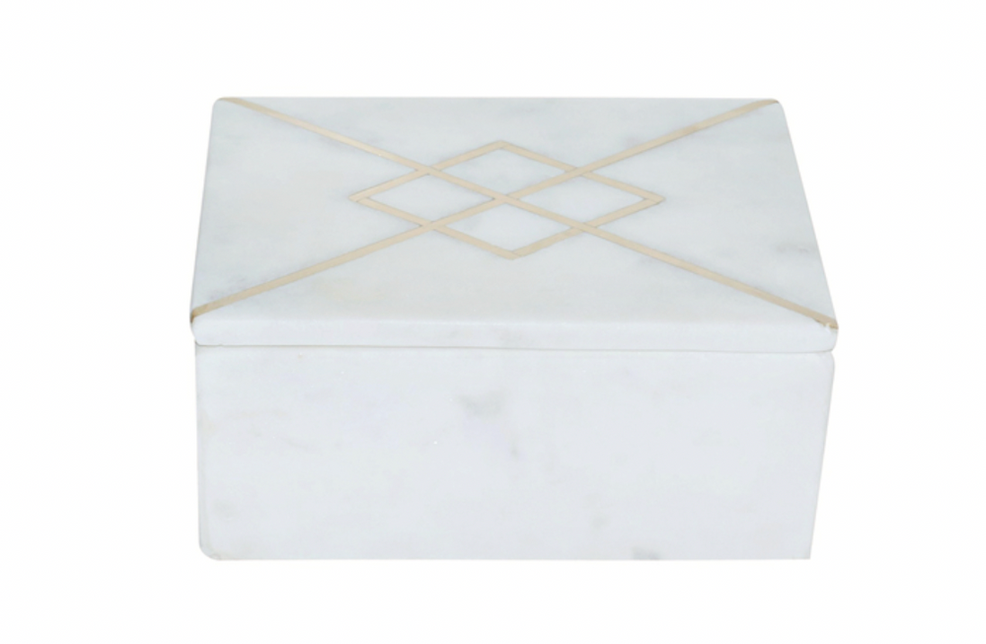 Marble 7x5 Rectangular Box w/ Inlay