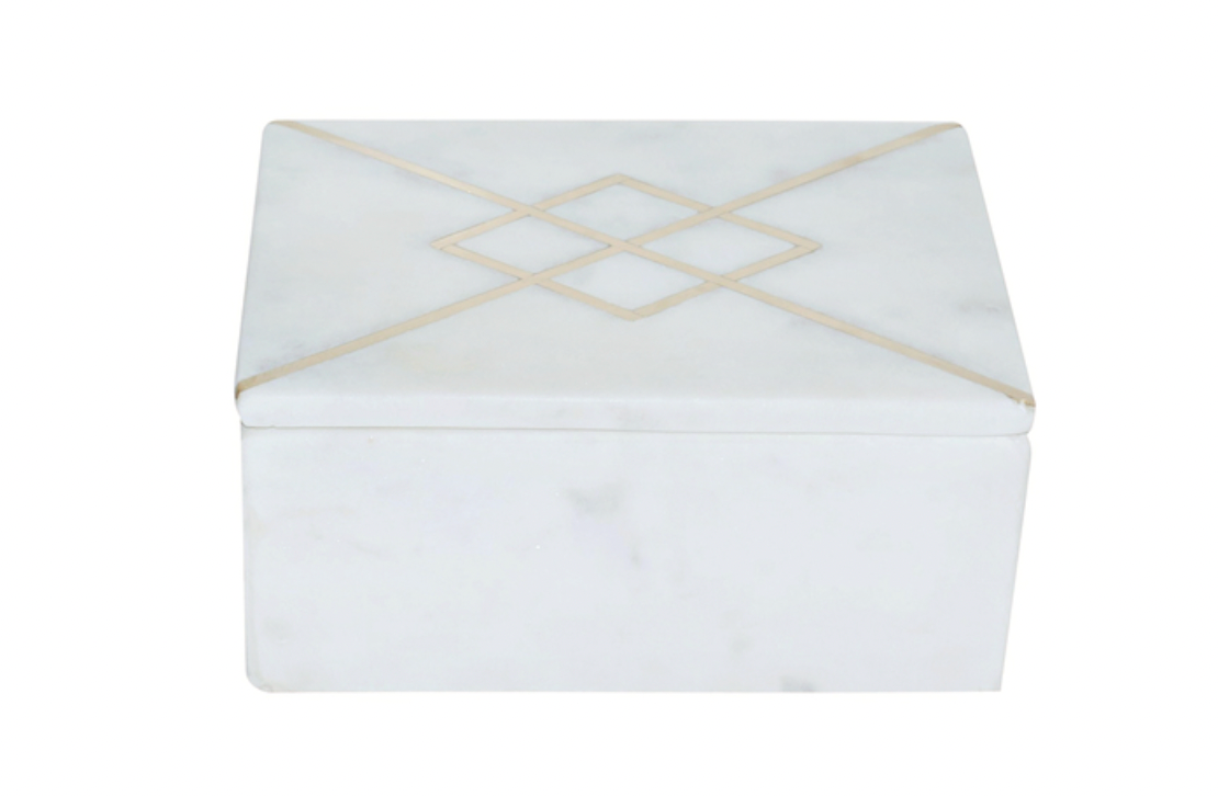 Marble 7x5 Rectangular Box w/ Inlay