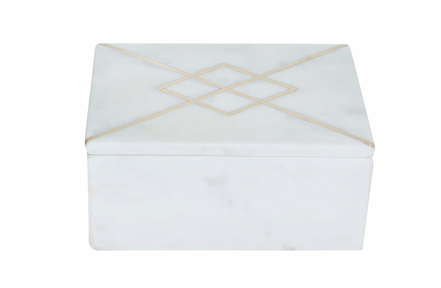 Marble 7x5 Rectangular Box w/ Inlay