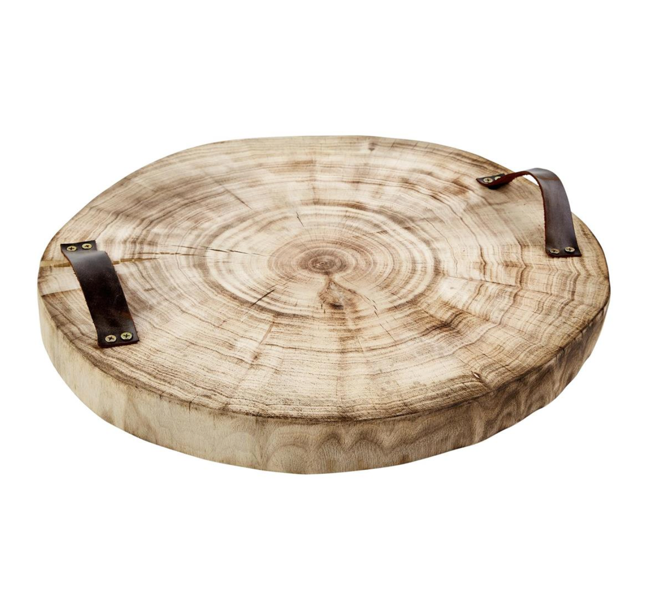 Wood Slice Tray w/ Handles