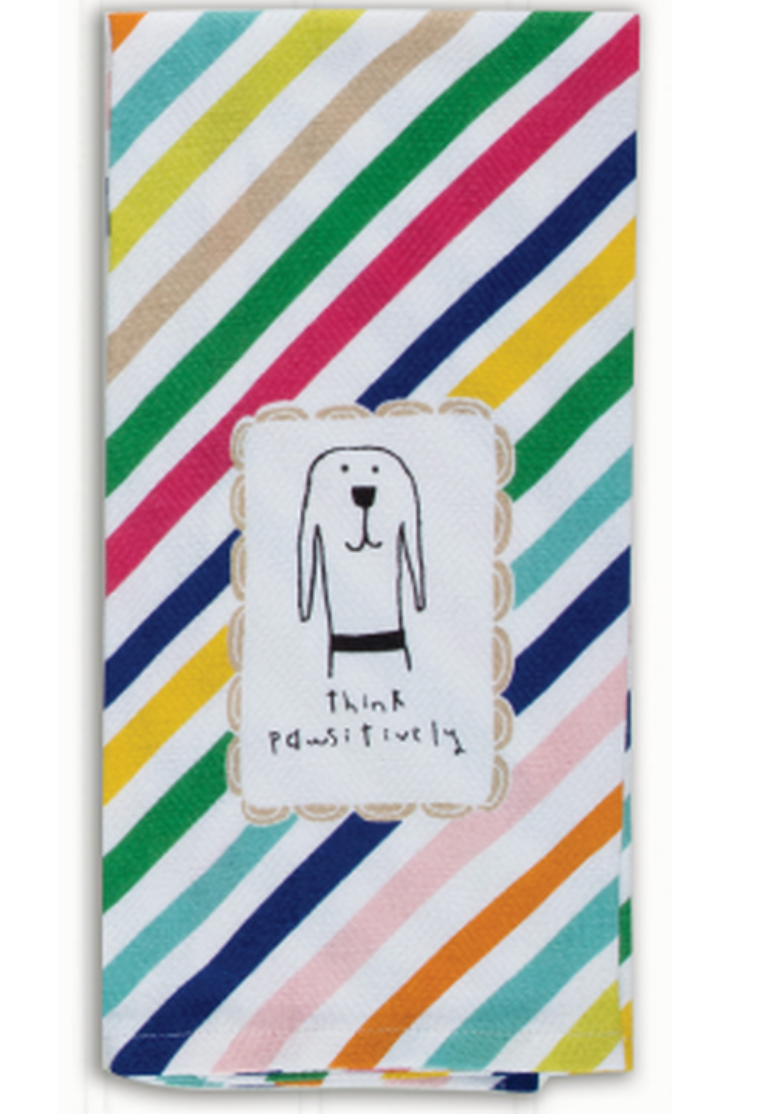 Think Pawsitively Tea Towel