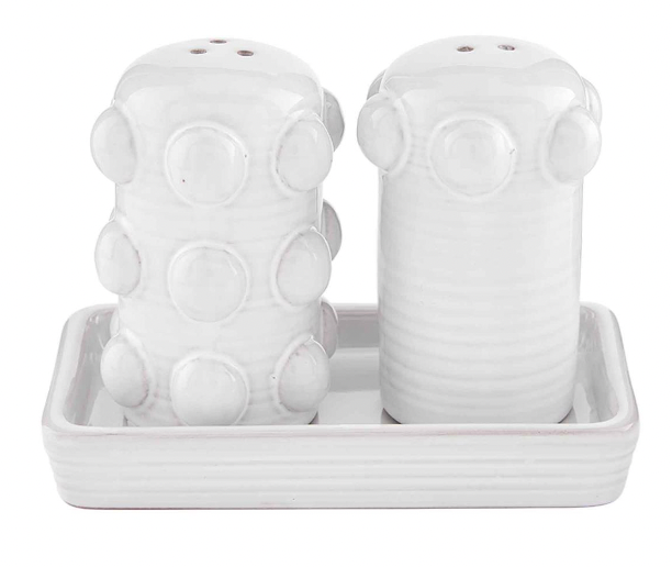 DINNERWARE BEADED SALT & PEPPER SET