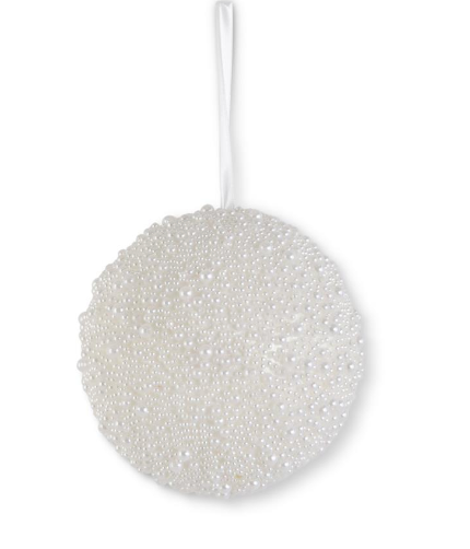 WHITE PEARL BEADED ORNAMENT