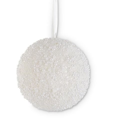 WHITE PEARL BEADED ORNAMENT