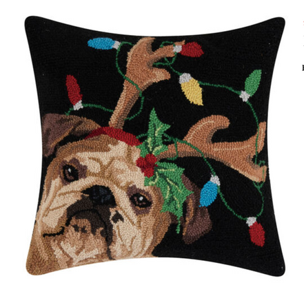 Christmas Bulldog Hook Pillow