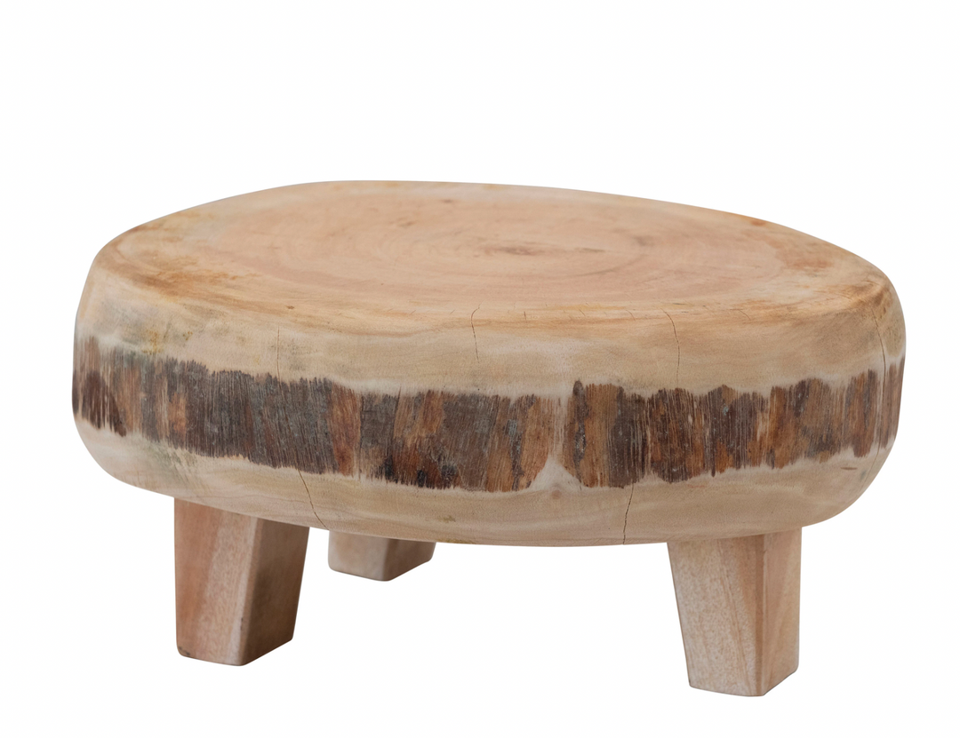 Mahogany Wood Footed Pedestal