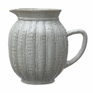 Stoneware Fluted Pitcher
