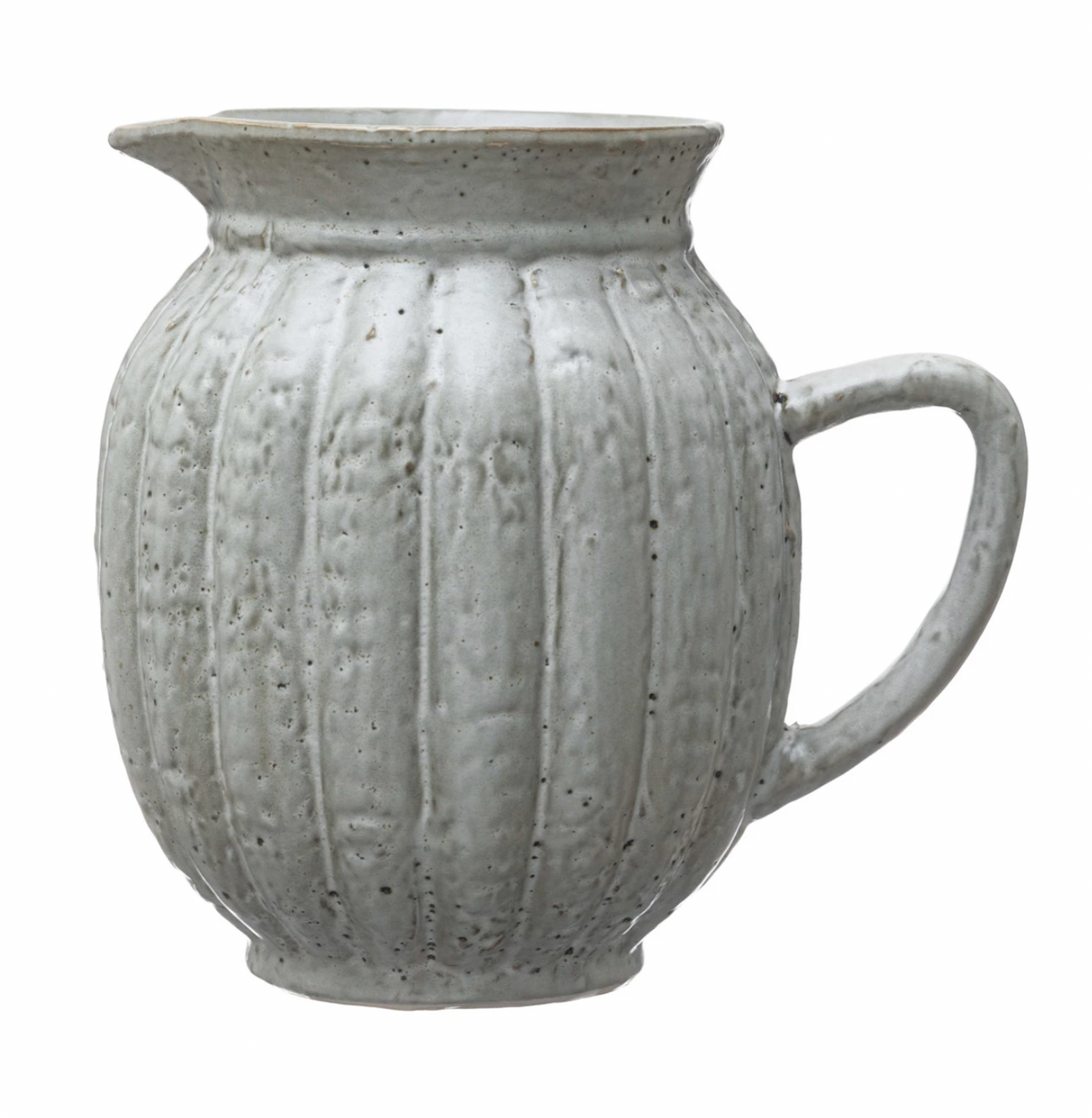 Stoneware Fluted Pitcher