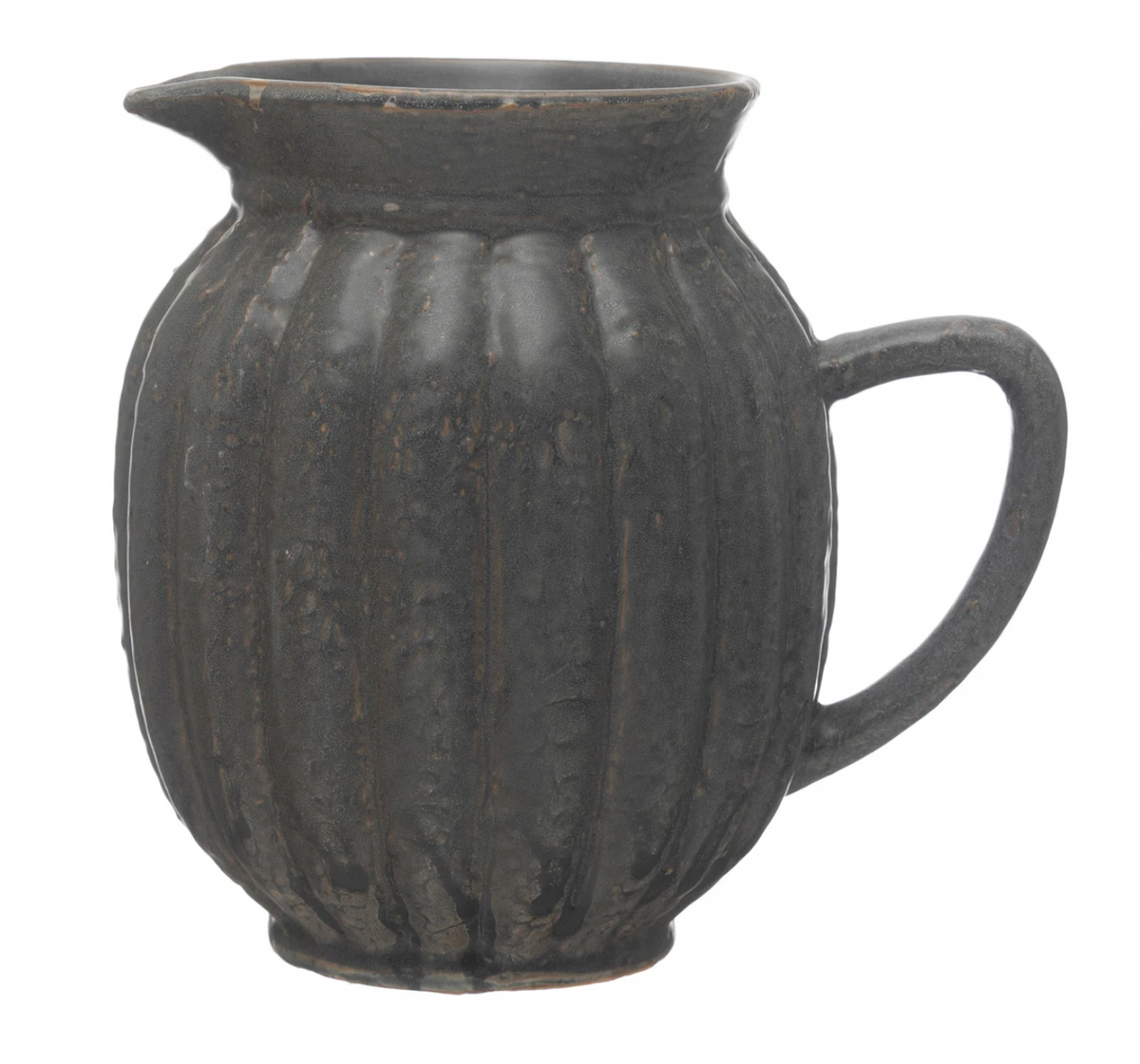 Stoneware Fluted Pitcher