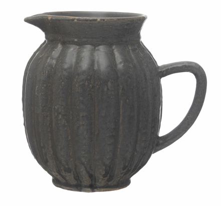 Stoneware Fluted Pitcher
