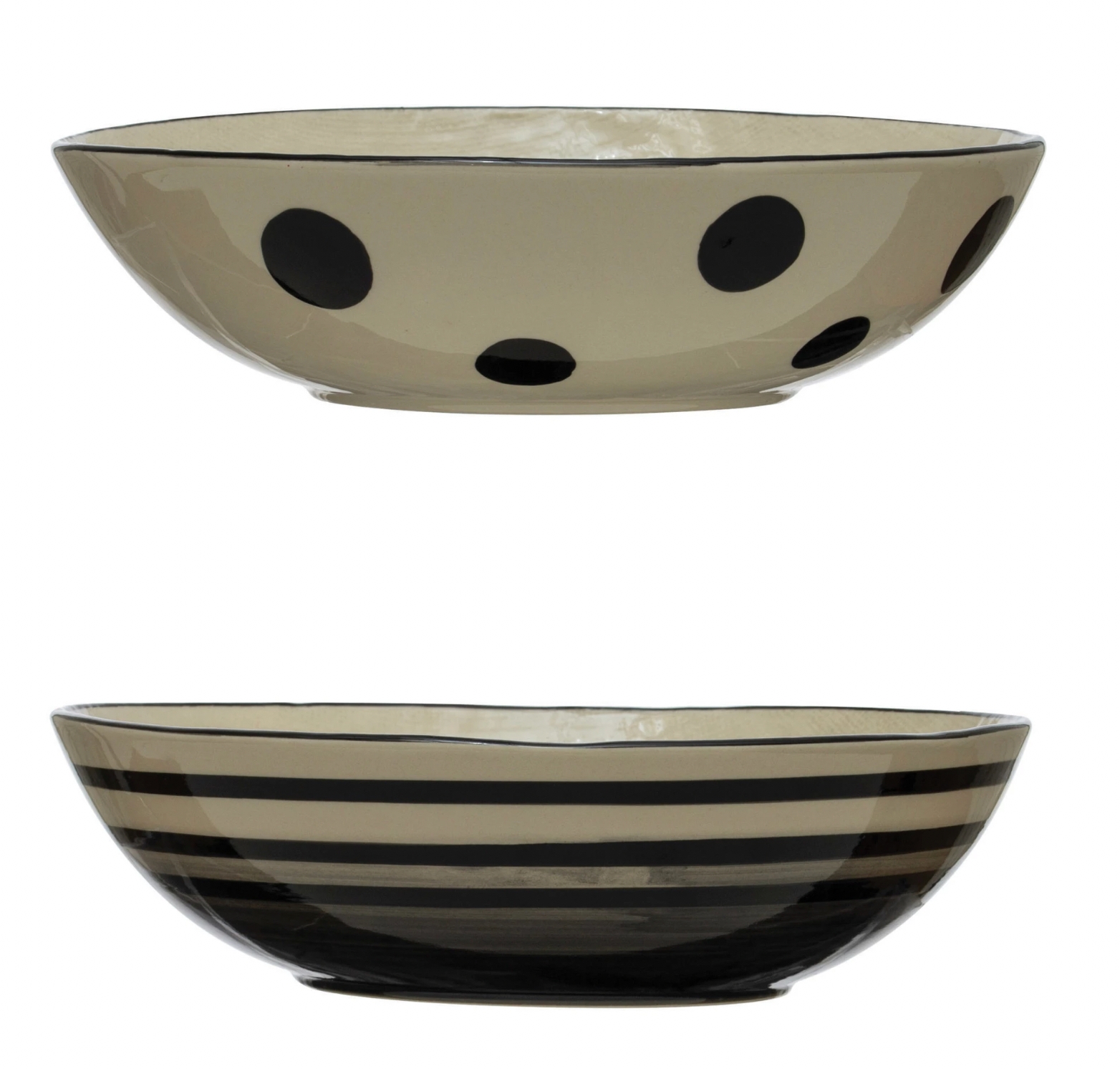 Dinnerware Hand-Painted Stoneware Serving Bowl