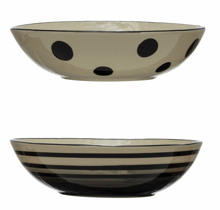 Dinnerware Hand-Painted Stoneware Serving Bowl