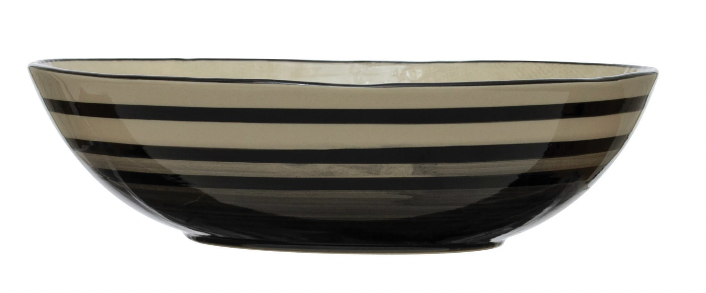Dinnerware Hand-Painted Stoneware Serving Bowl