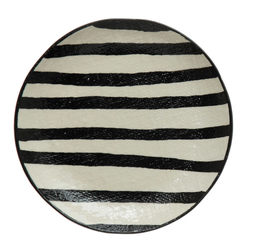 Dinnerware Hand-Painted Plate with Linen Texture