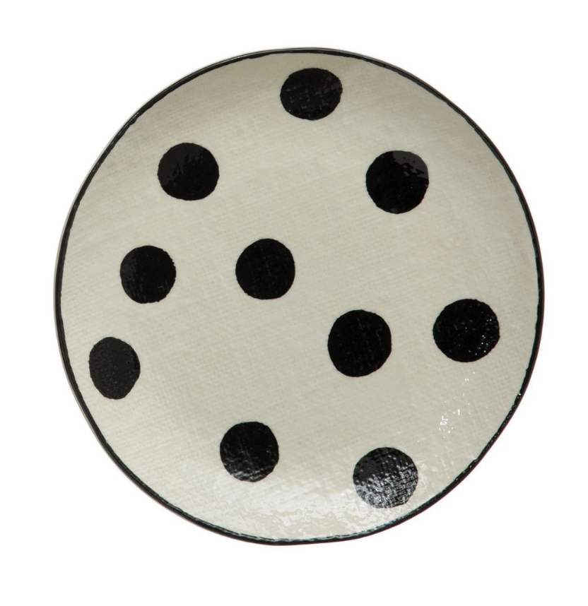 Dinnerware Hand-Painted Plate with Linen Texture