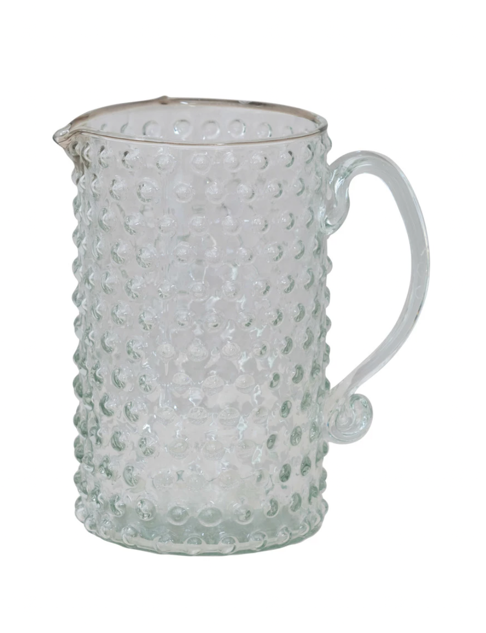 Dinnerware 42 oz. Hand-Blown Glass Hobnail Pitcher