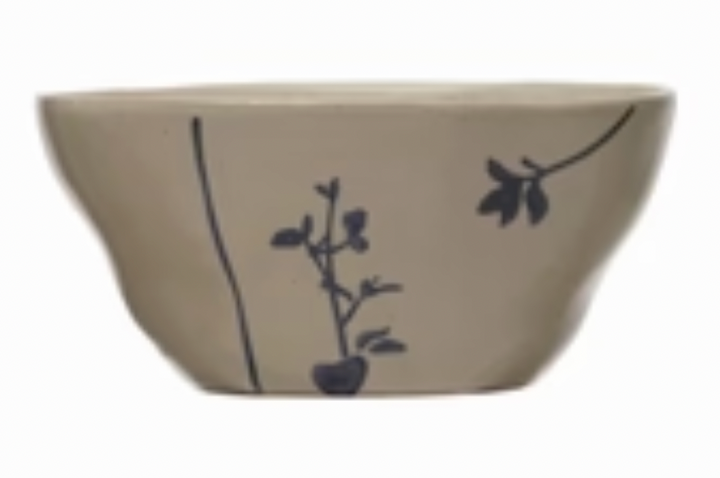 Dinnerware Hand-Stamped Stoneware Bowl